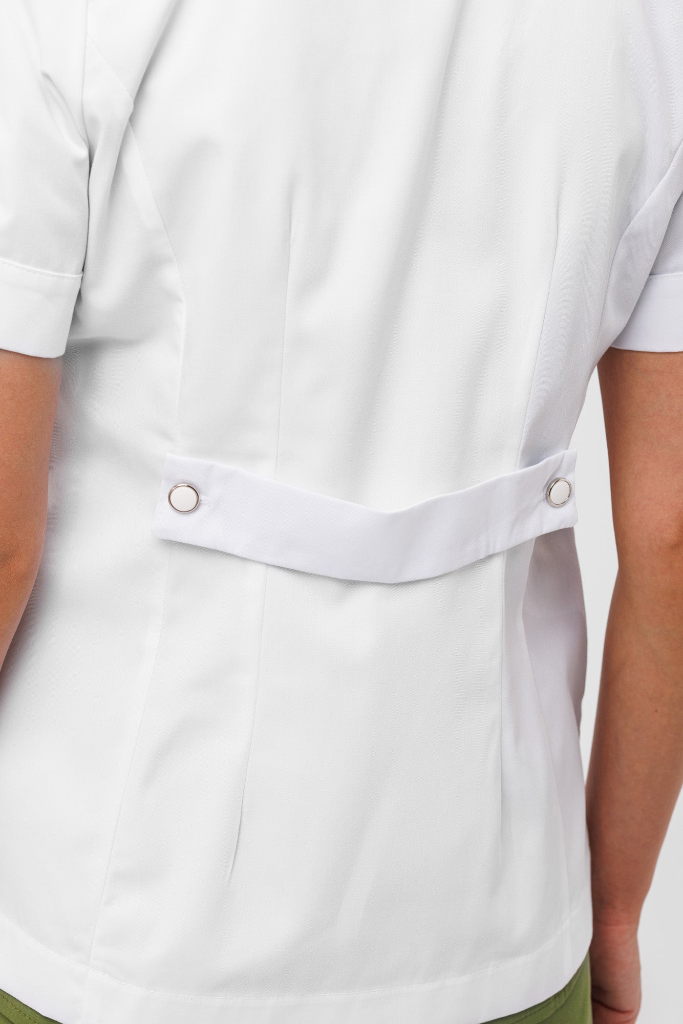 Halat medical scurt elegant femei cu nasturi argintii