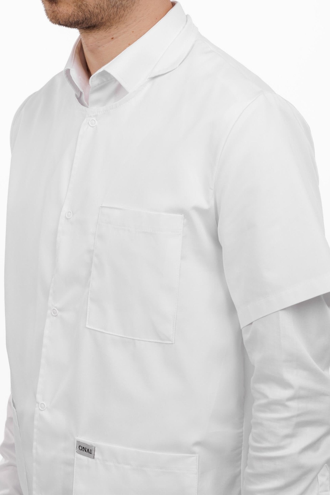 Halat medical cu maneca scurta si capse Barbati