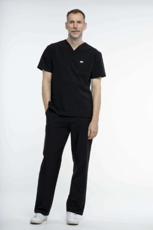 Uniformă medicală clasică pentru bărbați neagră - OM087