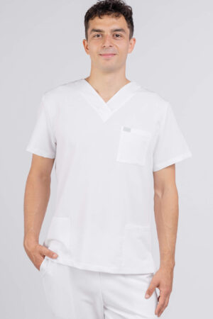 Bluză medicală bărbați clasică Alba OM097 Uniforma medicala