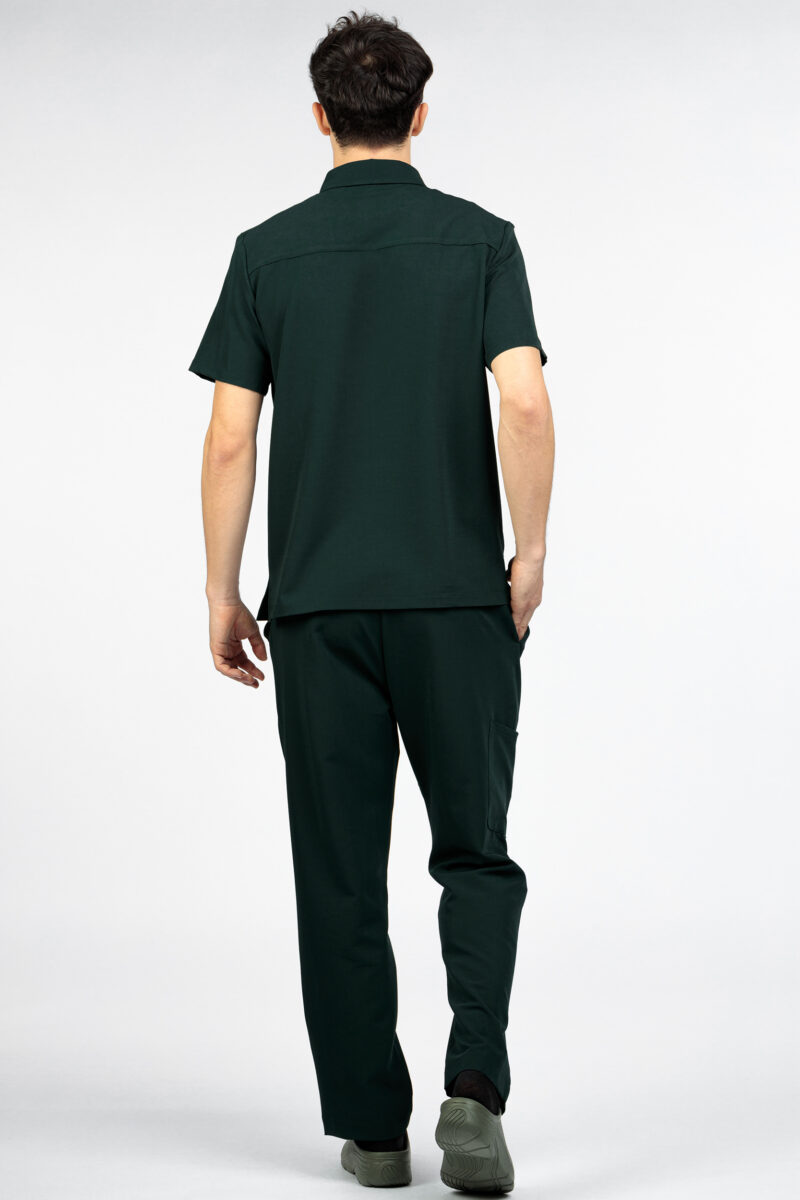 Bluză medicală bărbați polo Verde Închis OM100 Uniforma medicala