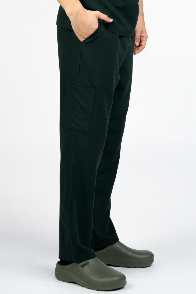 Pantaloni medicali bărbați fit Verde Închis OM102 Uniforma medicala