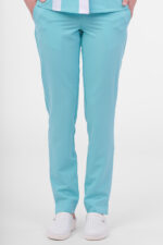 Pantaloni medicali femei eleganți Albastru cristal OM118 Uniforma medicala
