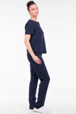 Bluză medicală femei elegantă Bleumarin OM124 Uniforma medicala