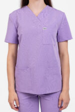 bluză medicală femei clasică liliac om135 uniforma medicala