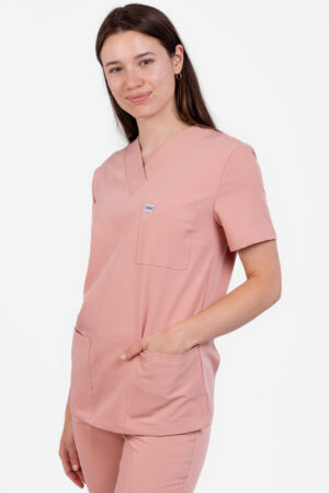 Uniforma medicala femei clasica roz pudrat