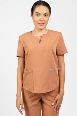 uniforma medicala eleganta femei caramel om202