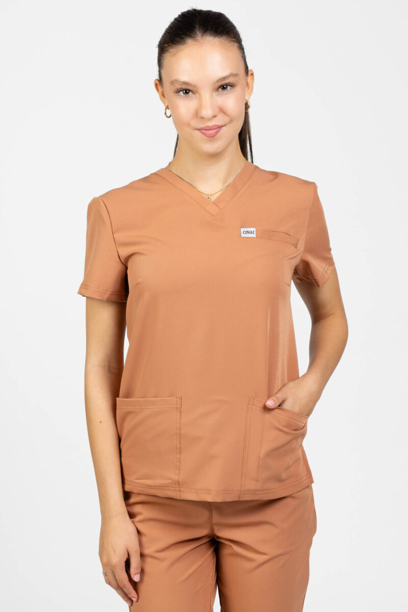 Bluza medicala femei sport Caramel OM224 Uniforma medicala
