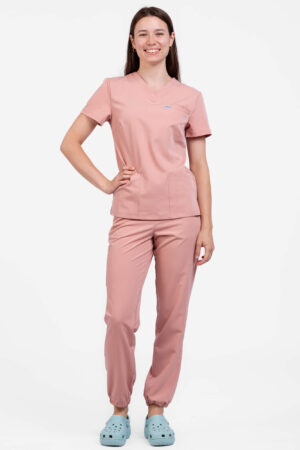 Uniforma medicala sport femei Roz pudrat OM230