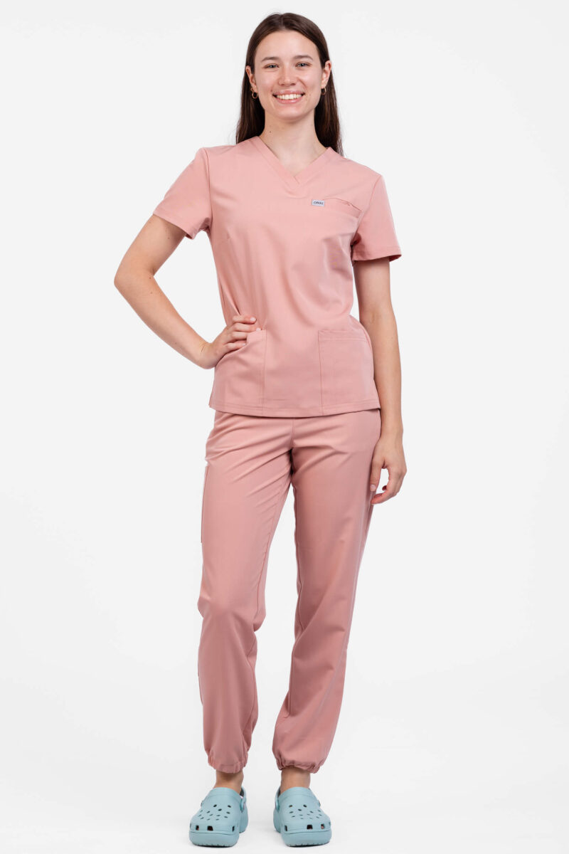 Uniforma medicala sport femei Roz pudrat OM230